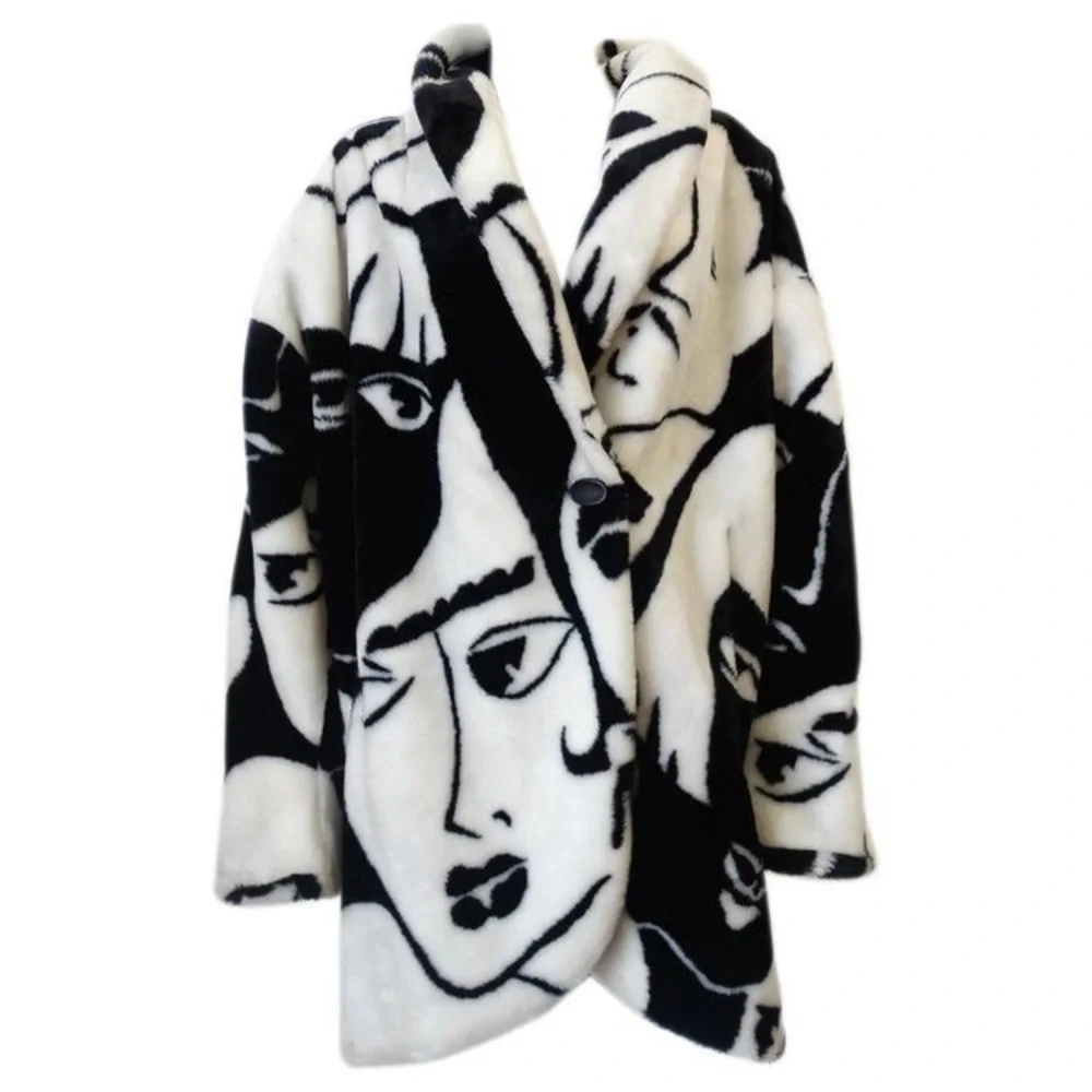 Archive Donnybrook original 1980s Faces cocoon coat - Picture 3 of 7